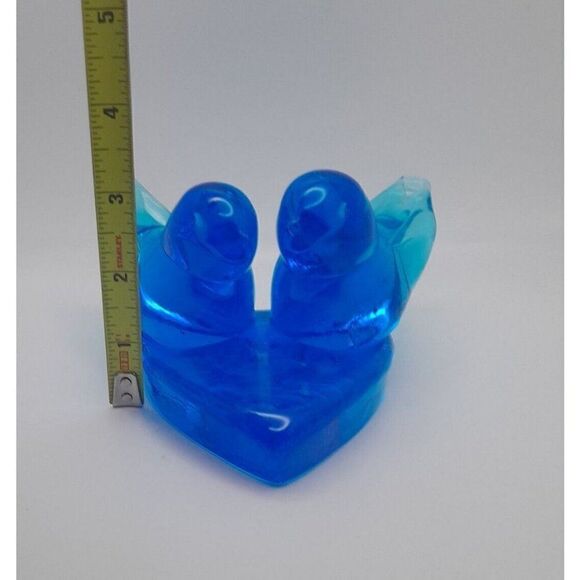 Vintage Double Bluebirds of Happiness Titan Art Glass Signed 2000 - Picture 9 of 9